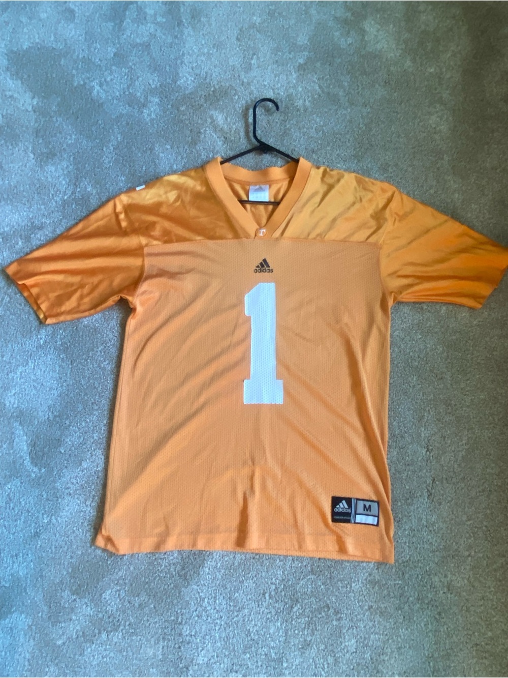 adidas Men’s Orange Short-Sleeve Number 1 Jersey
